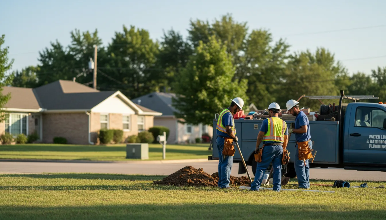 Residential water line and bathroom plumbing service in Colwich, KS